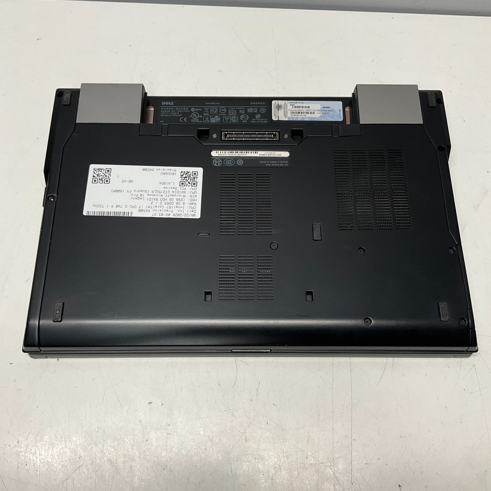 Dell Precision M4500 Laptop Intel Core i7-Q740 @ 1.73 GHz 8GB 320GB HDD NO BATT