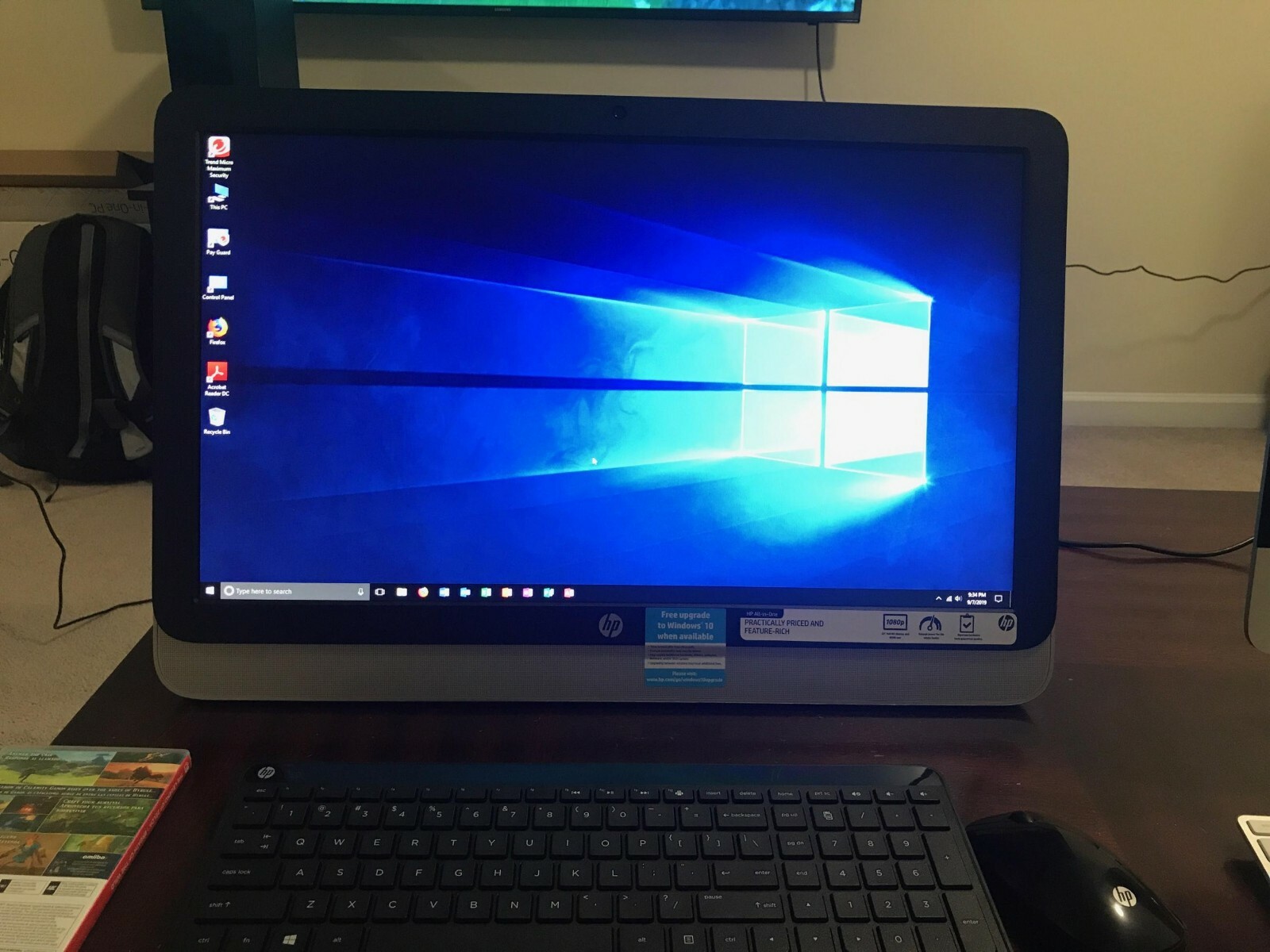 HP Pavilion 23″ AMD A6 6310 APU processor, 4gb of RAM. Windows 10, Microsoft…