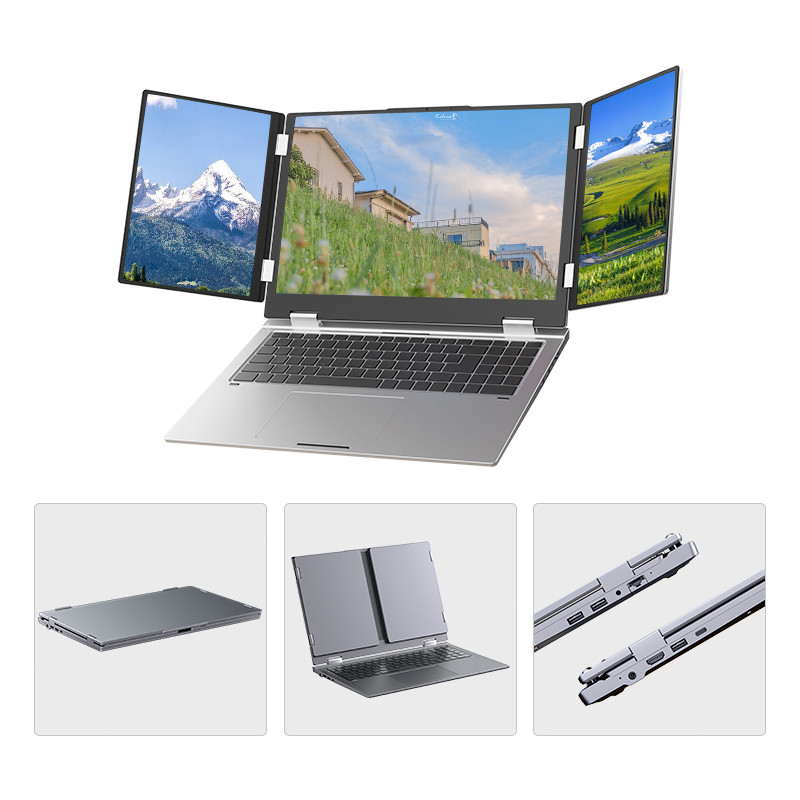 Face recogniti 16 inch 3 Scree Foldable i7 Laptop 32G RAM 2TB SSD Win11 Computer