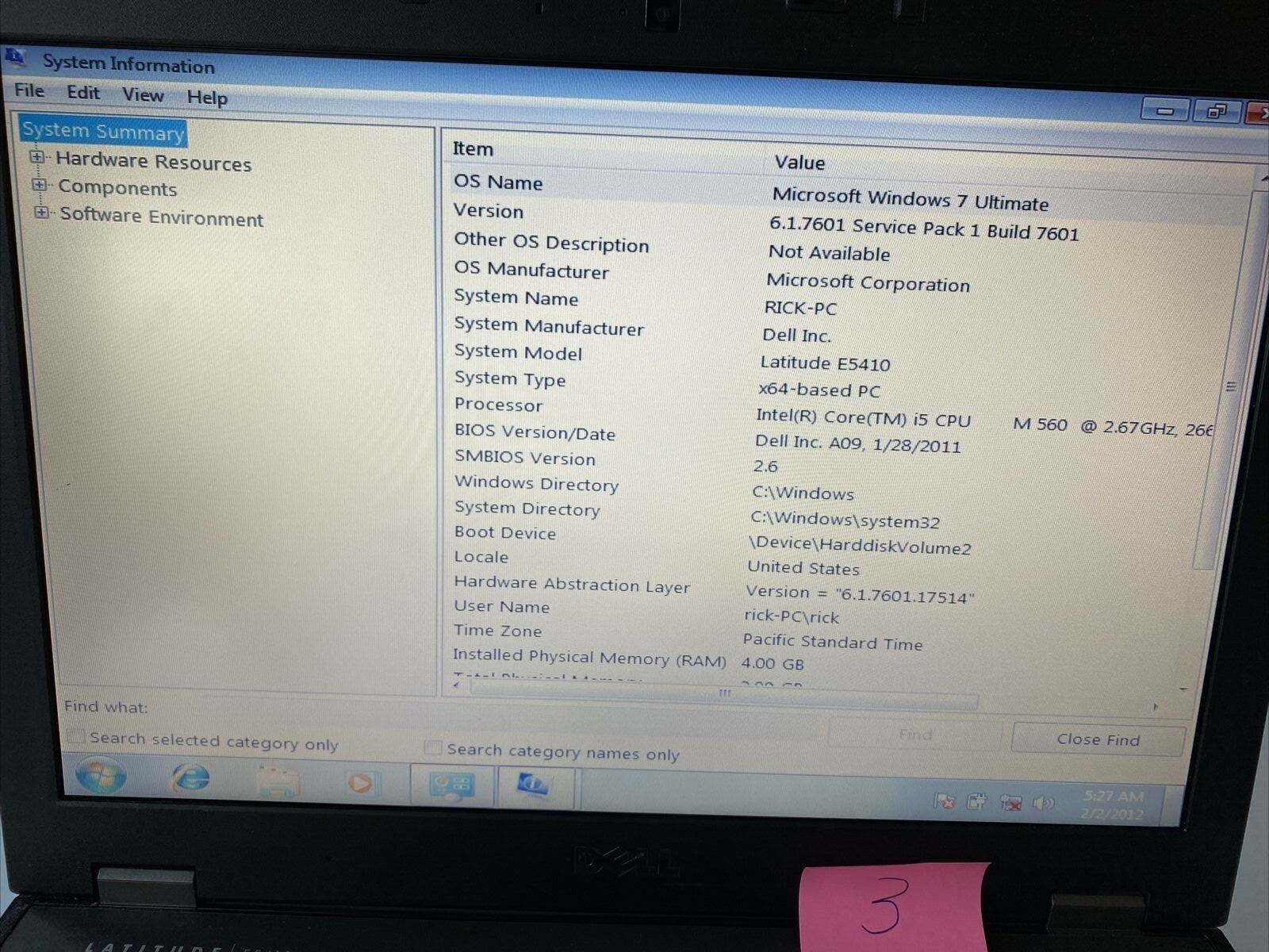 Dell Latitude E5410 Laptop working condition!!!