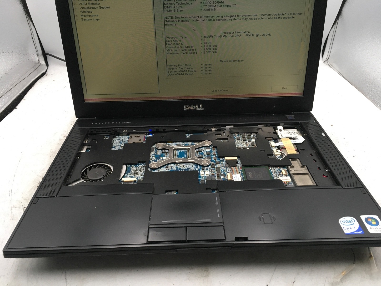 DELL LATITUDE E6400 – BOOTS TO BIOS- INTEL CORE 2 DUO – no RAM – 14″ – READ – BB