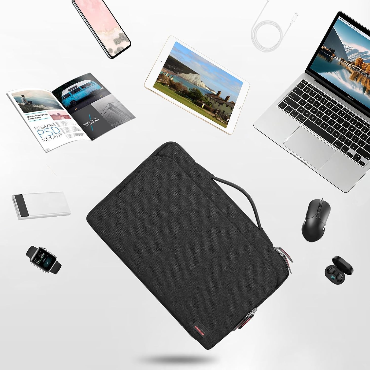 15.6 Inch Laptop Sleeve Case, Protective Carrying Cover for 15-15.6 inch Dell, a
