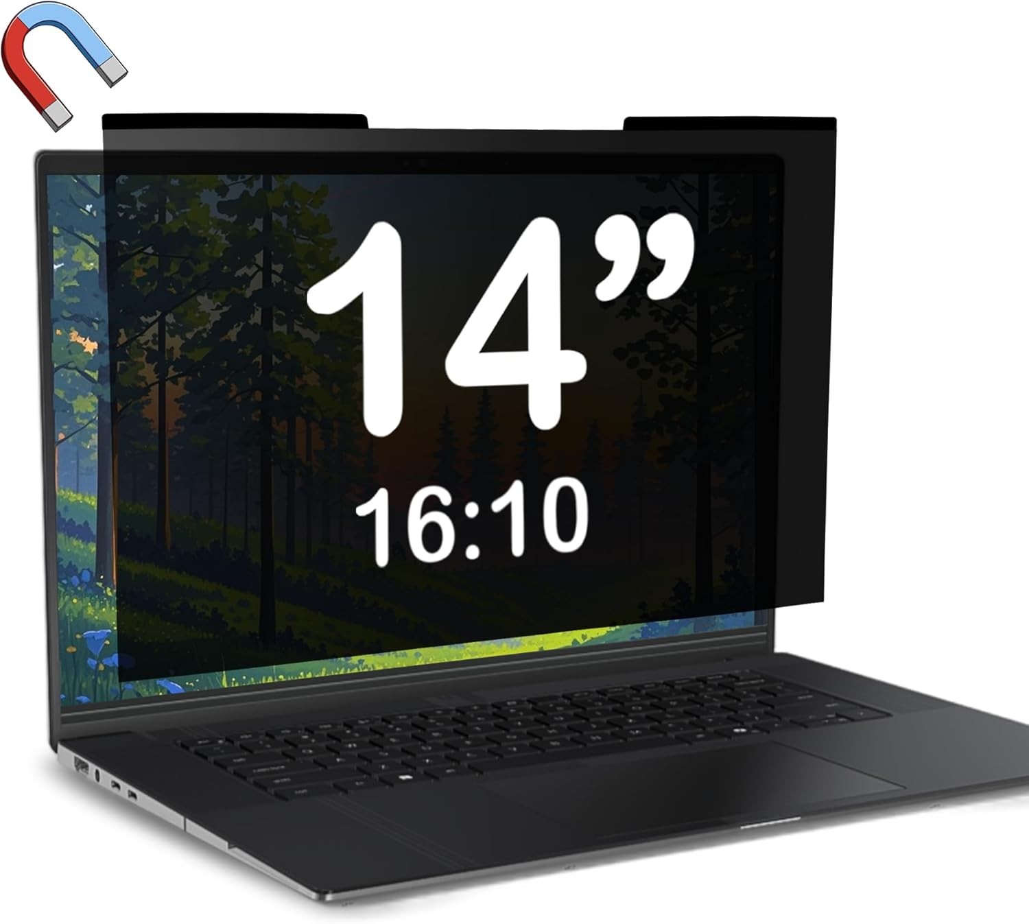 Magnetic 14″ Privacy Shield for Laptops, Anti-Glare Screen, Fits 16:10 Displays