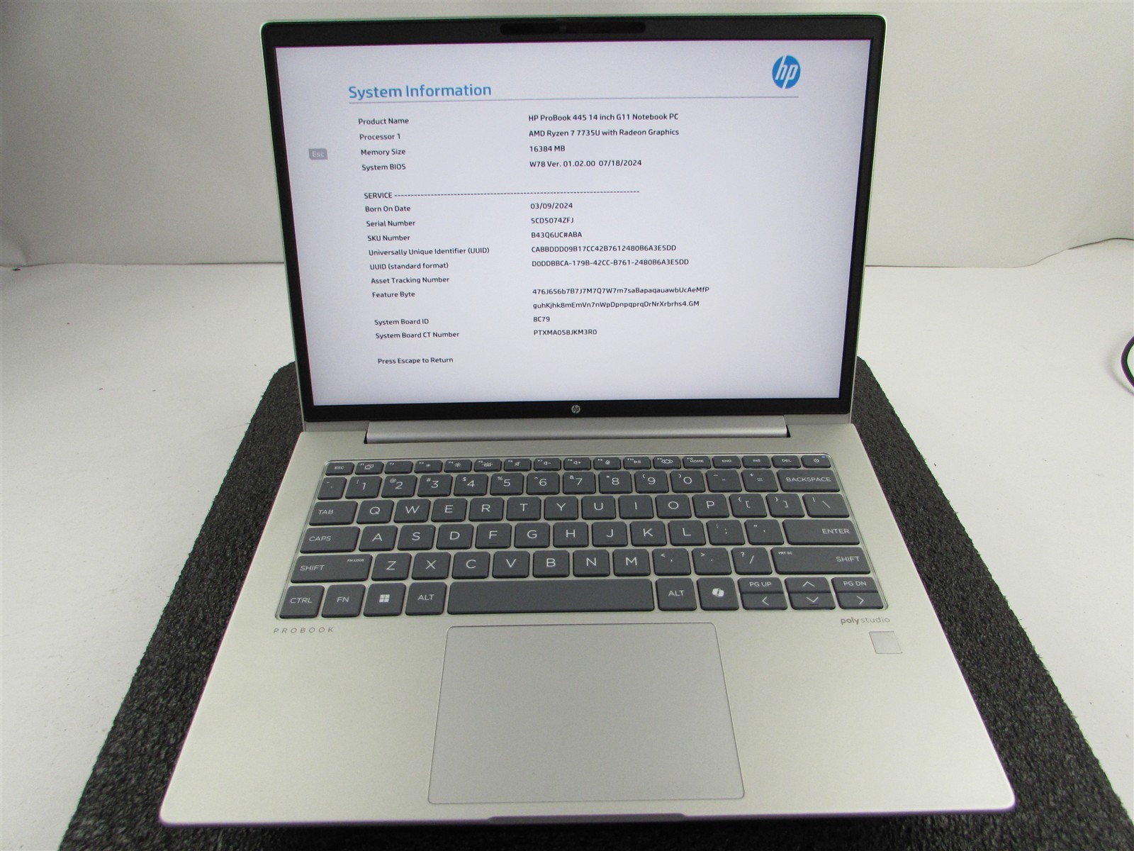 HP PROBOOK 445 (G11) AMD RYZEN 7 7735U 256GB SSD 16GB RAM AMD GPU WIN 11 PRO