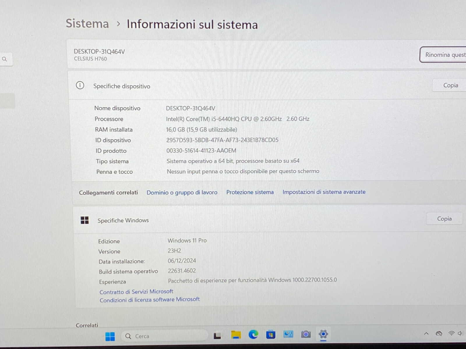 FUJITSU CELSIUS H760 15.6″ REFURBISHED CPU I5-6440HQ 2.60GHZ RAM16GB SSD512GB