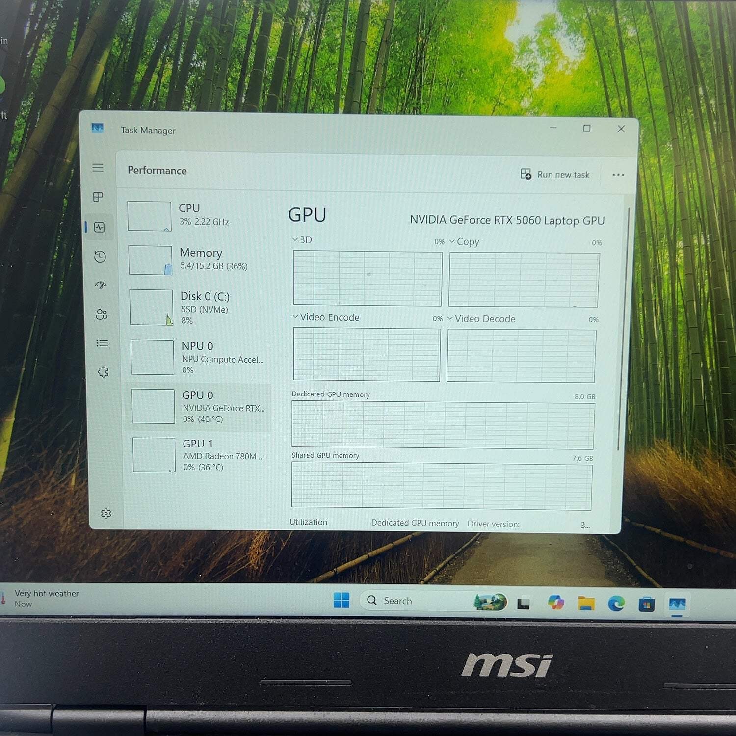 MSI Cyborg A15 15.6″ Ryzen 7 260 3.8GHz 16GB RAM 1TB SSD GeForce RTX 5060
