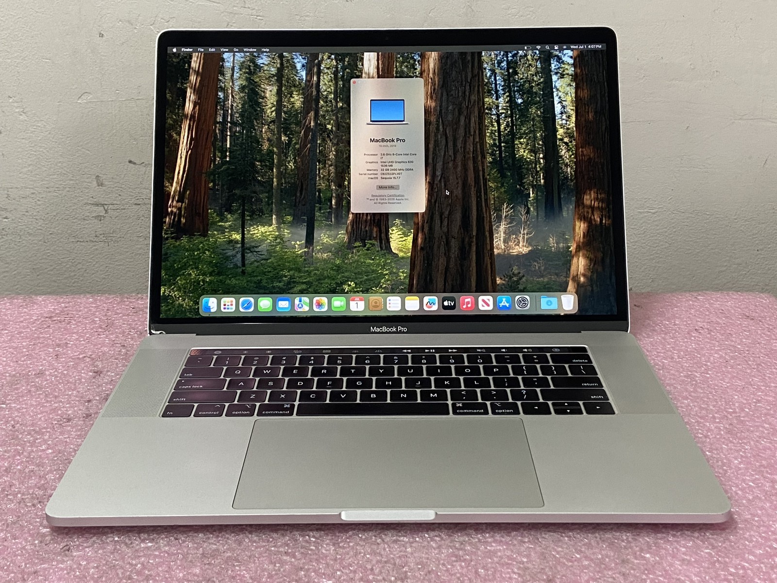 Apple MacBook Pro 2019 A1990 15.4″ i7-9750H 32GB RAM 512GB SSD *Read* – CLP43A