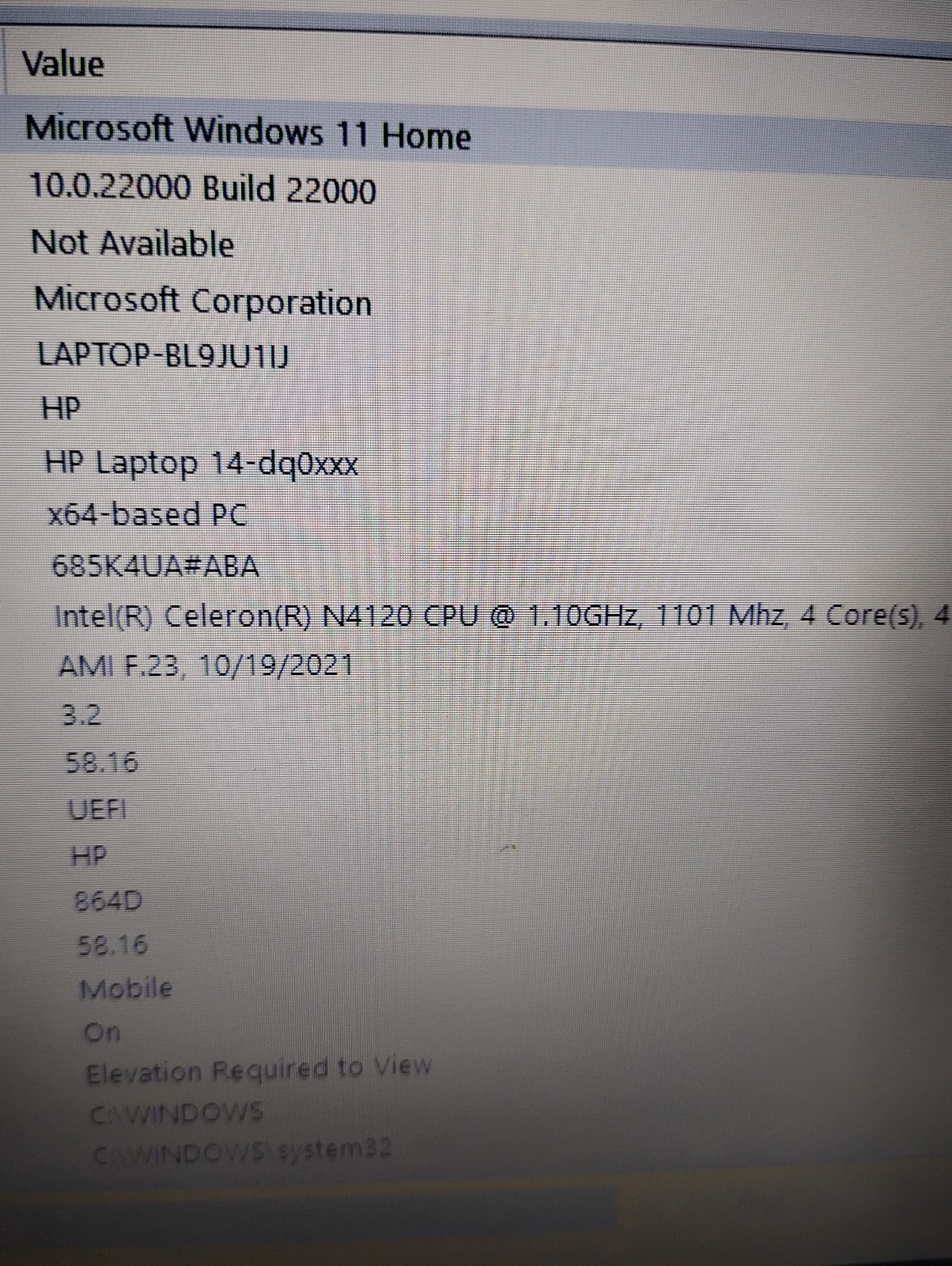 HP 14-dq055dx 14″ 64GB eMMC Intel Celeron N4120 1.10GHz 4GB RAM Laptop Win 11