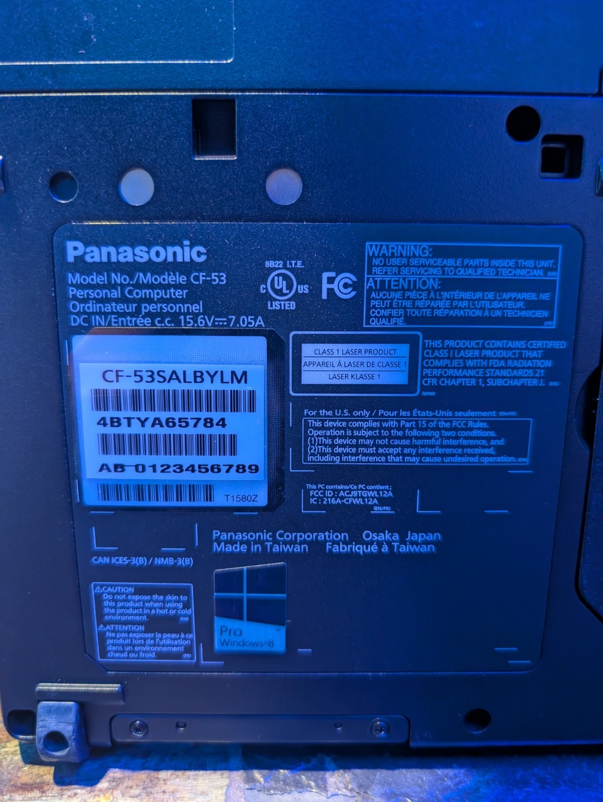 Panasonic Toughbook CF-53 14 in (Intel Core i5-3340M) Laptop – RAM 8Gb
