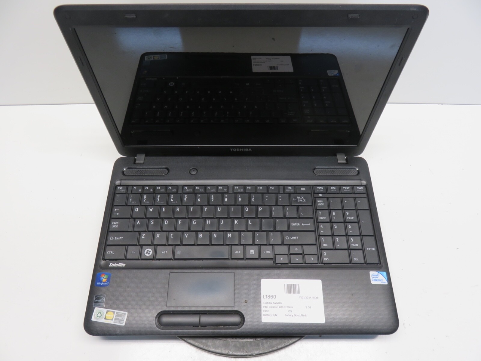 Toshiba Satellite C655-S5049 Laptop Intel Celeron 900 2.2GHz 2 GB NO HDD No Batt