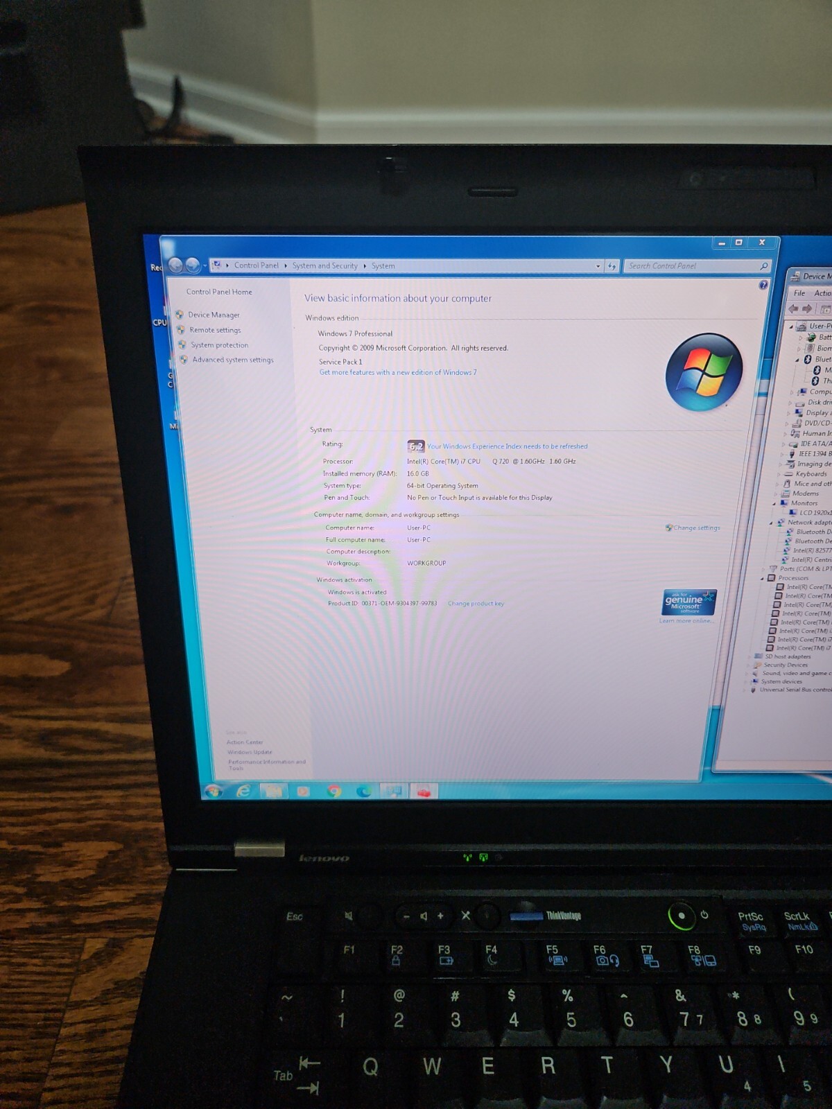 Lenovo ThinkPad W510 i7-720QM 16GB/240GB SSD 1920×1080 screen.Win 7 Ready to Use