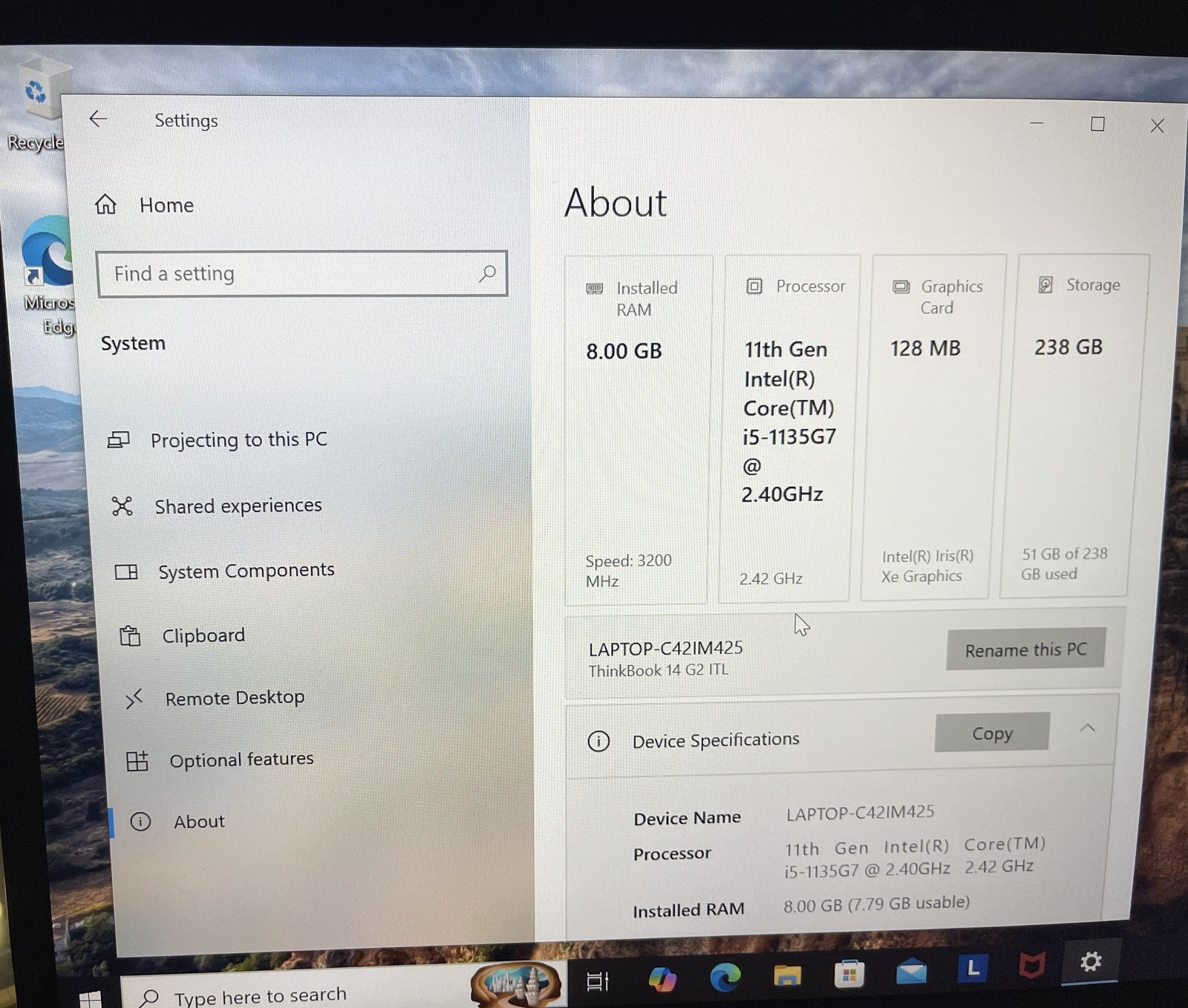 Lenovo ThinkBook 14 G2 ITL 14″ Core i5-1135G7 8GB RAM 256GB SSD, Fingerprint
