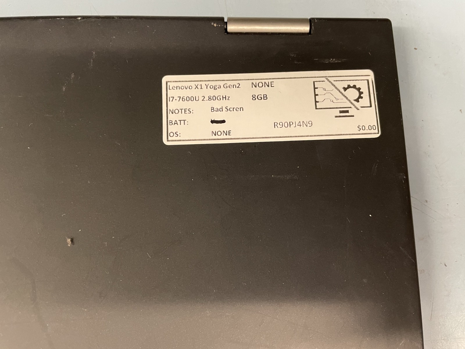 Lenovo X1 Yoga Gen 2 14″ Intel i7-7600U 2.80GHz 8GB NO SSD R90PJ4N9 *AS-IS*