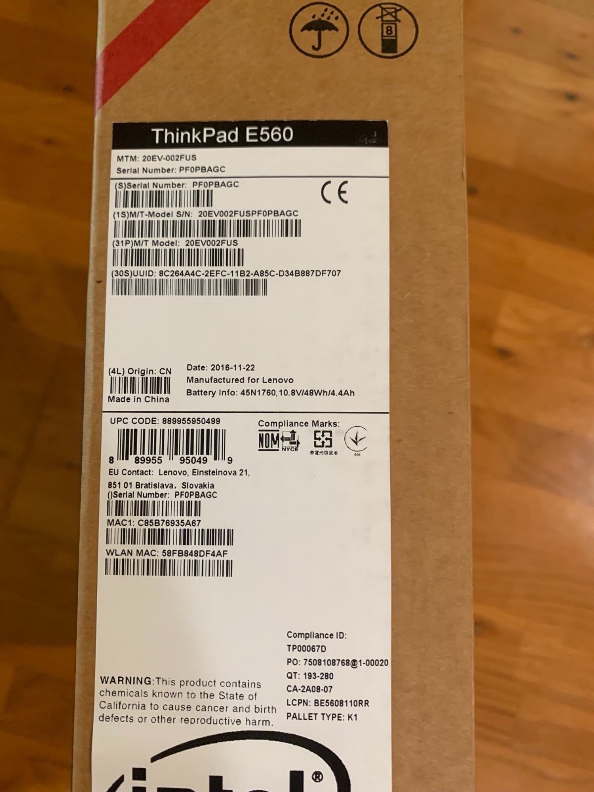Lenovo ThinkPad E560 15.6″ Laptop Intel Core i5-6200U 2.3GHz 8GB RAM 500GB HDD