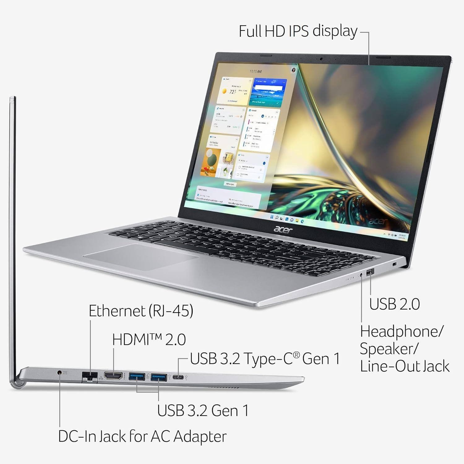 Acer Aspire 5 A515-56 15.6″ FHD Intel Core i3-1115G4 16GB RAM 512GB SSD Win11H