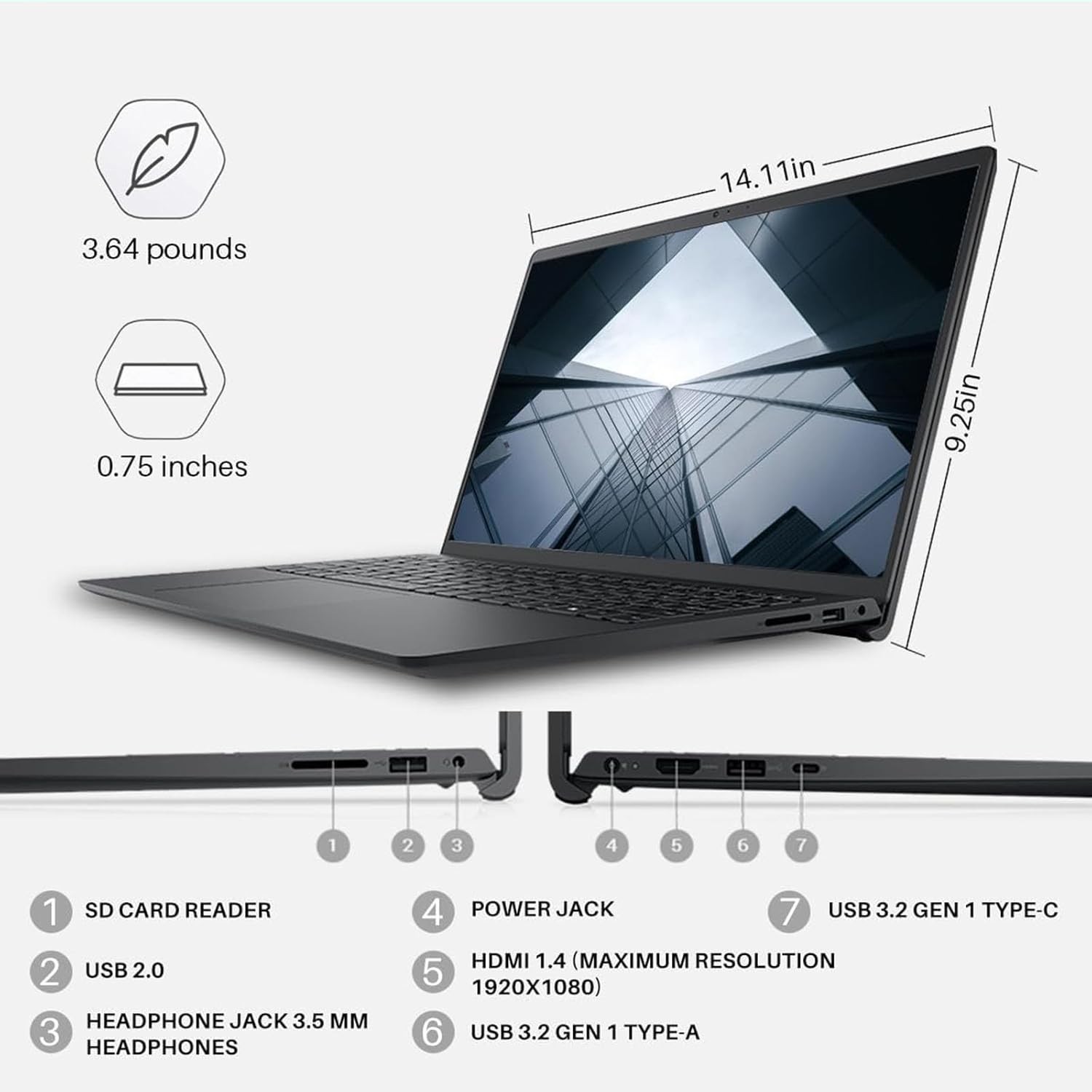 Dell Inspiron 15.6″ Touchscreen Business Laptop, Intel Gen i7-1355U, 16GB, 1TB
