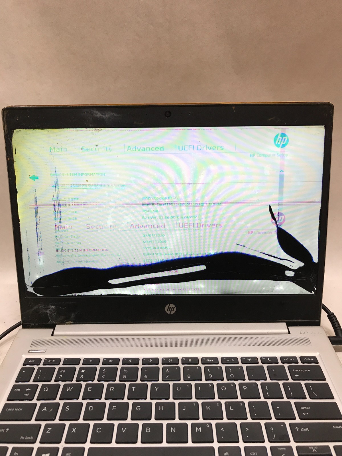HP ProBook 430 G6 13″ Intel Core i5 NO RAM NO SSD/OS For Parts RUST & CRACKED DW