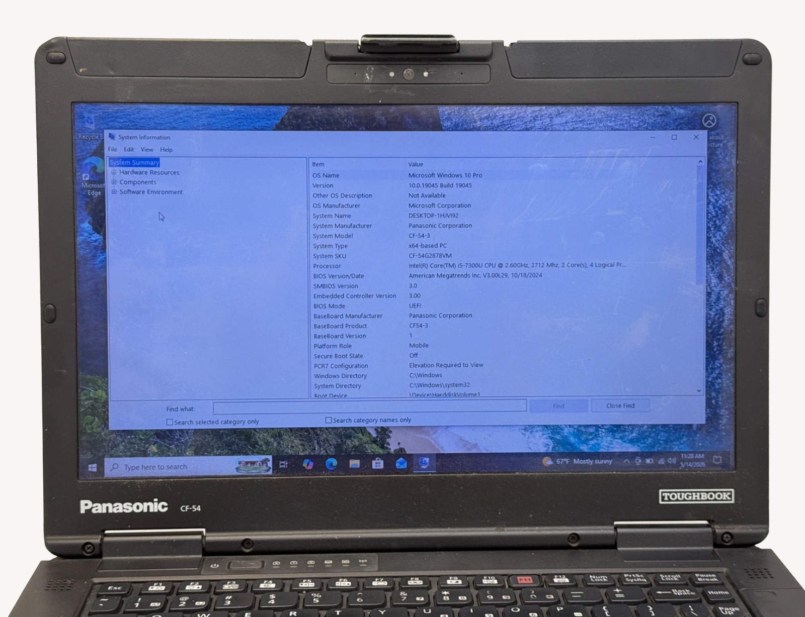 Panasonic Toughbook CF-54 MK3 i5-7300u 2.6GHz 16GB RAM 128GB M.2 SSD + 240GB HDD