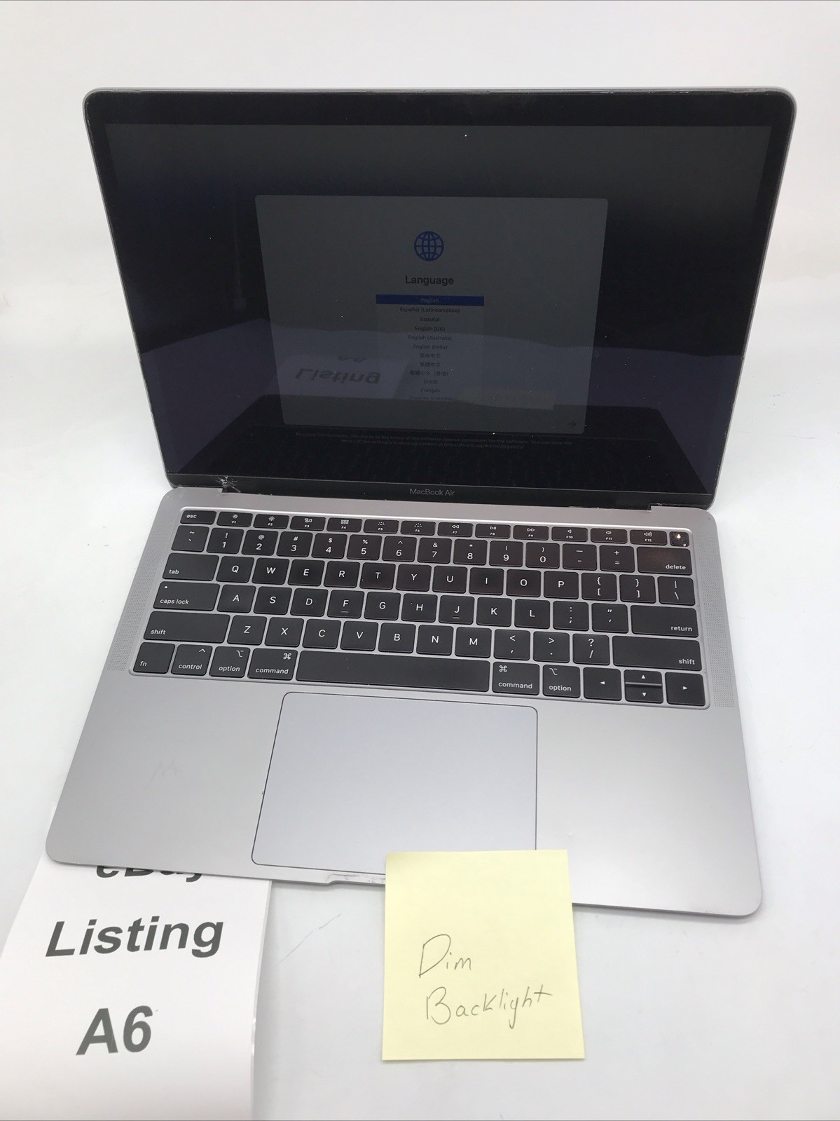 2018 Apple MacBook Air 13″ i5 1.6GHz 8GB 128GB – A1932 EMC3184 *Read* D/F Grade