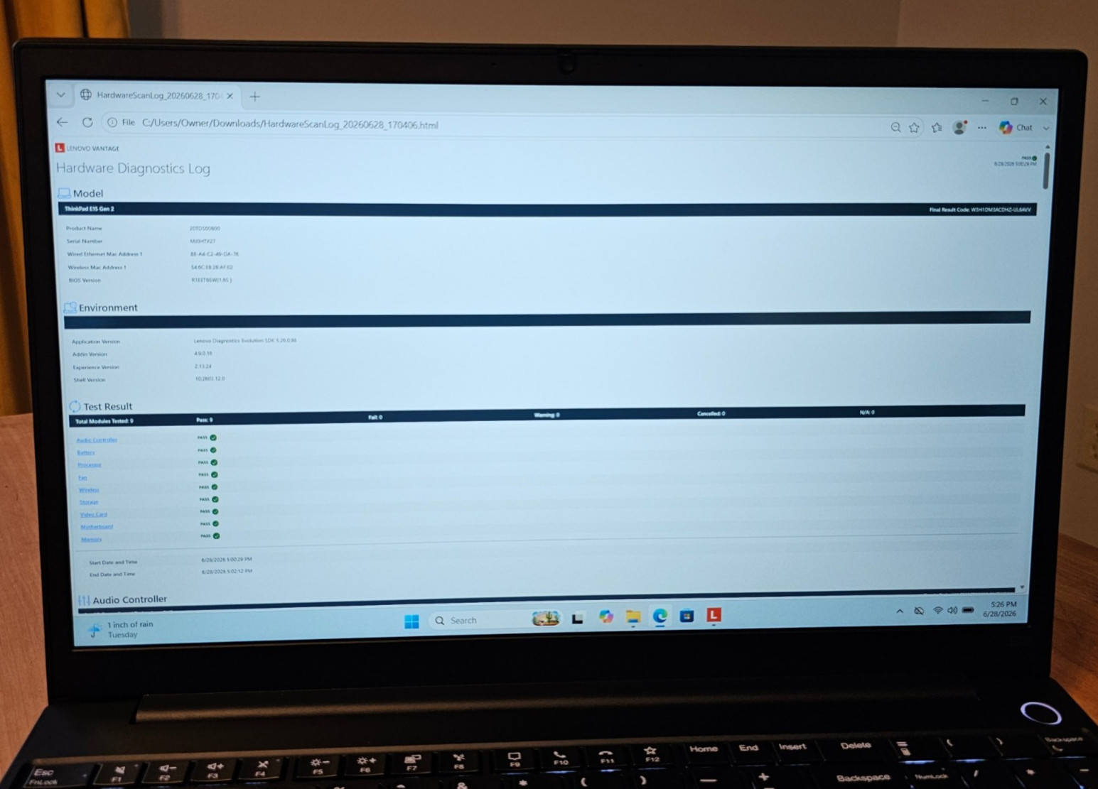 Nice Lenovo E15 Gen 2 i5-1135G7 2.40GHz 8GB 256GB NVMe Full HD AC & 83% Battery