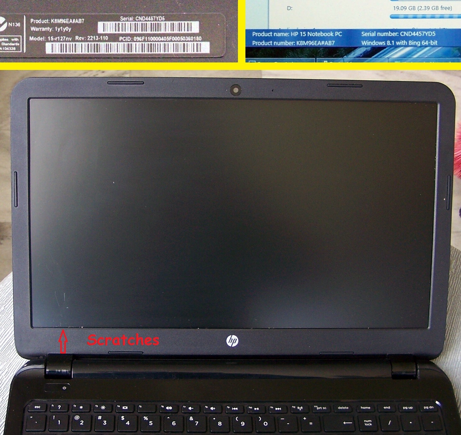 HP 15-r127nv Laptop 15.6″ Intel N2840 2.16 GHz, 2GB, 500GB HD, WifI, HDMI, Win 8