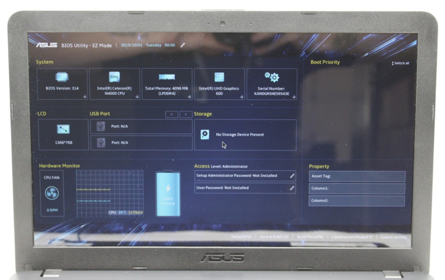ASUS Vivobook R543M Celeron-N4020@1.1GHz 8GB DDR4 NO STORAGE/OS *USED/TESTED*