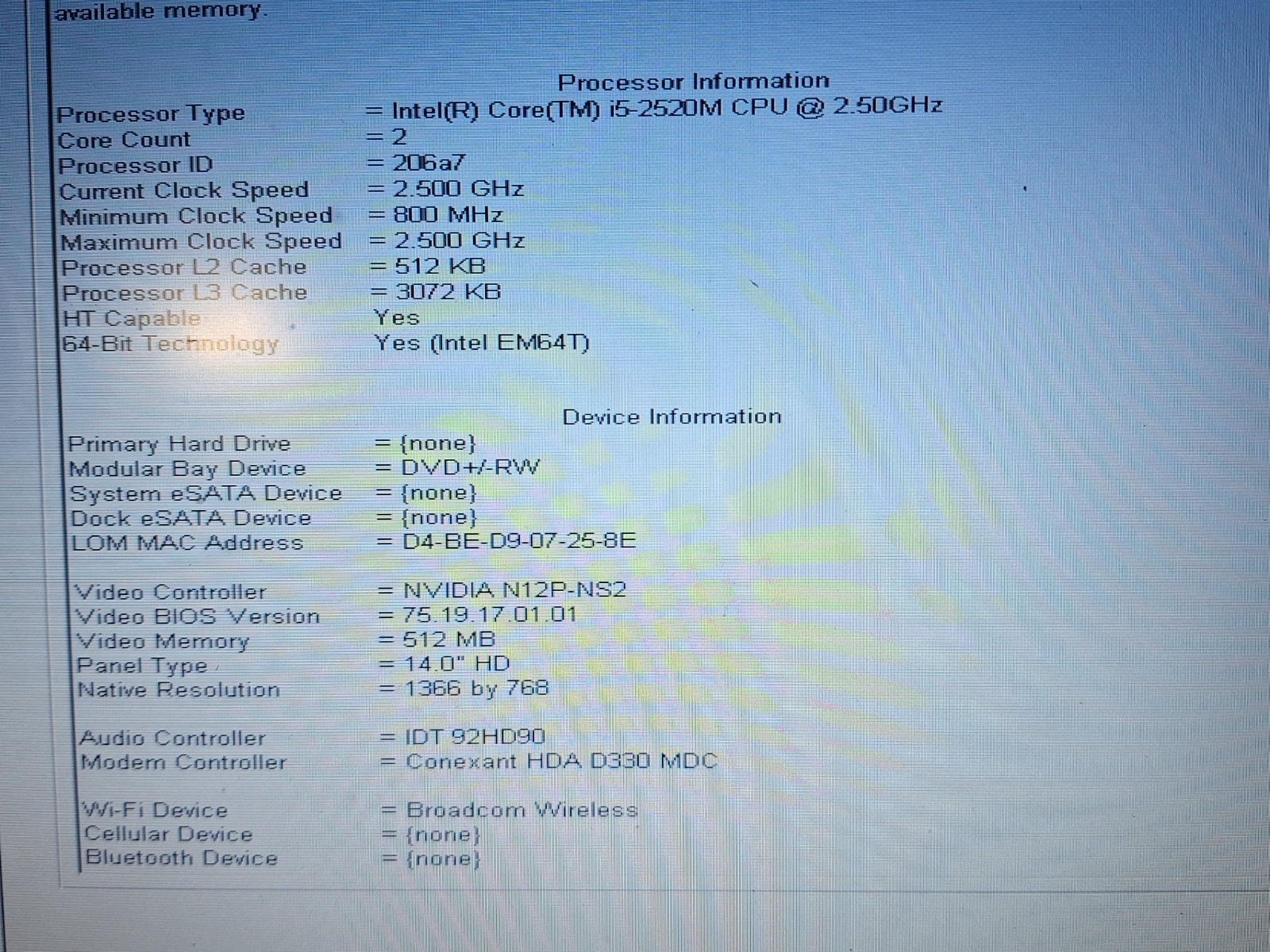Dell Latitude E6420 Laptop PC Core i5-2520m 2.5GHz PARTS ONLY BUILDERS SPECIAL