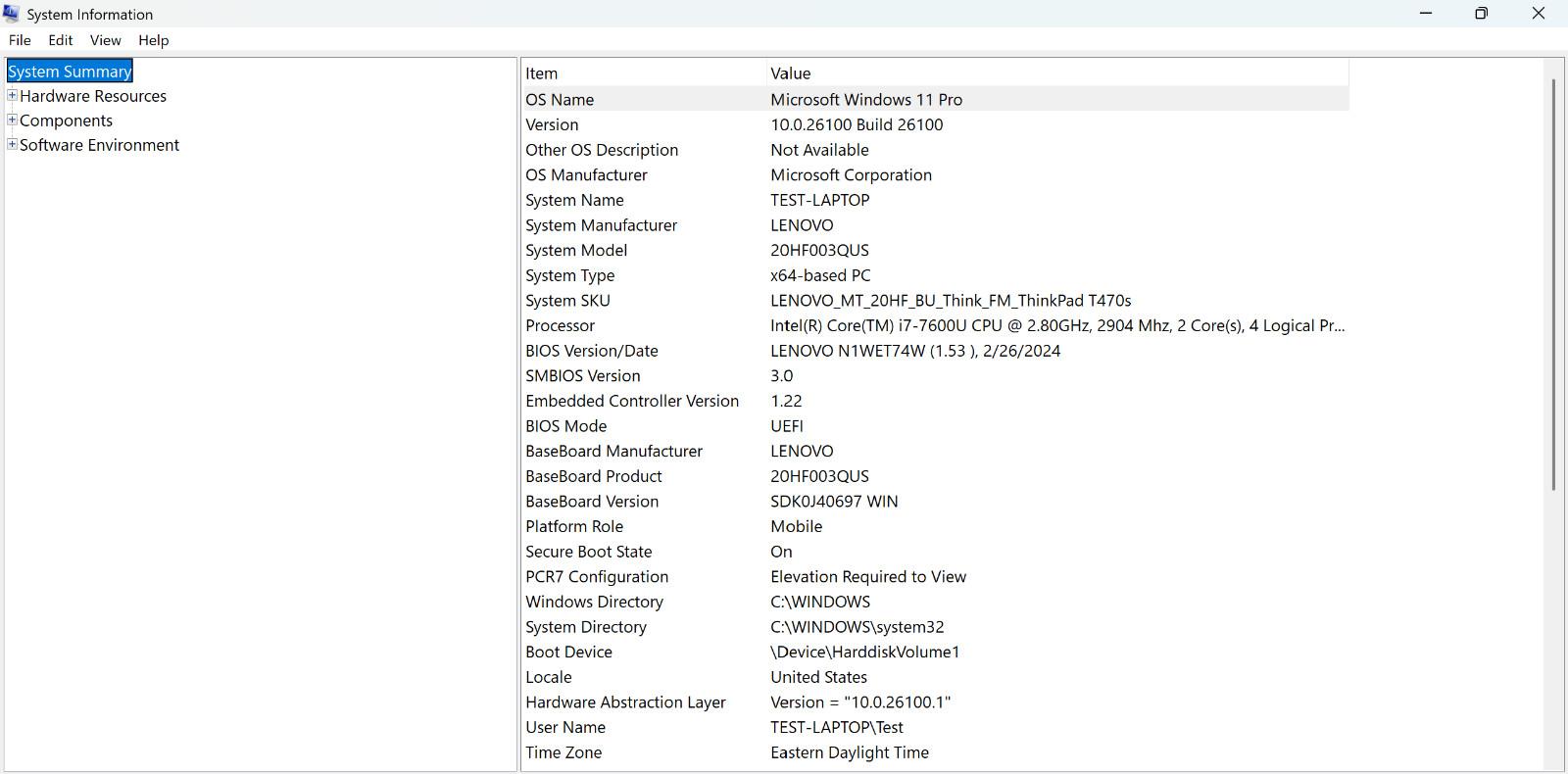 Lenovo ThinkPad T470s 14″; i7-7600U 2.80GHz; 24GB RAM; 512GB SSD; Windows 11 Pro