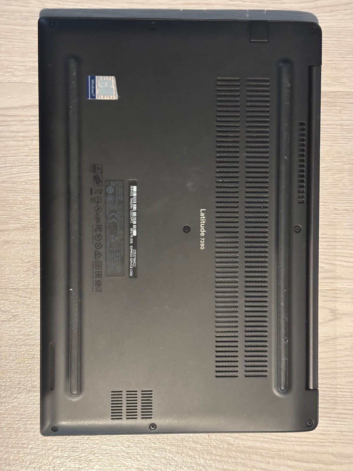 DELL LATITUDE 7280 INTEL CORE I7-7600U 2.80GHZ 16GB RAM NO HD NO CHARGER