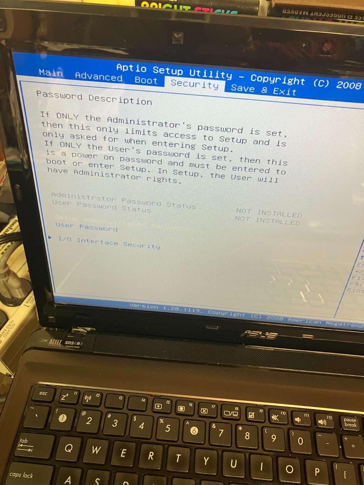 Asus K52F Intel Core i3-M370 2.40GHz No RAM 15.6″ No Battery No HDD FOR PARTS