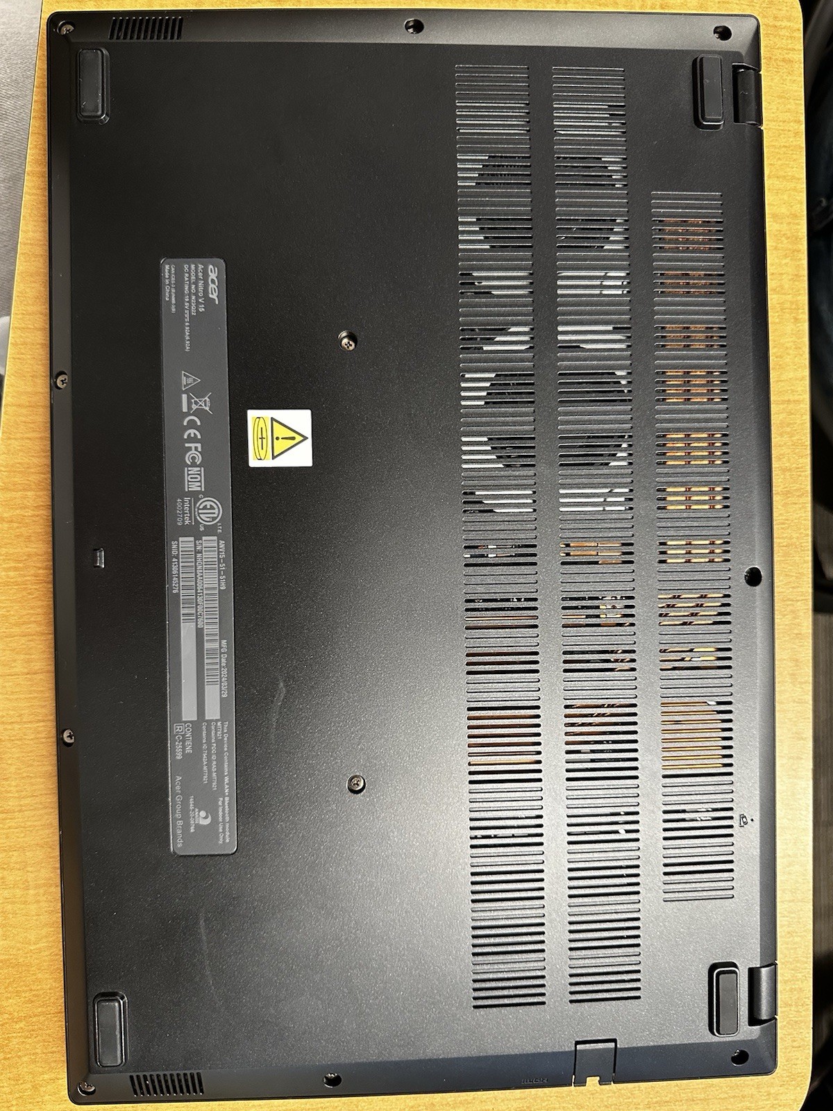 Acer Nitro V15 (Model ANV15-51) – MODDED SPECS