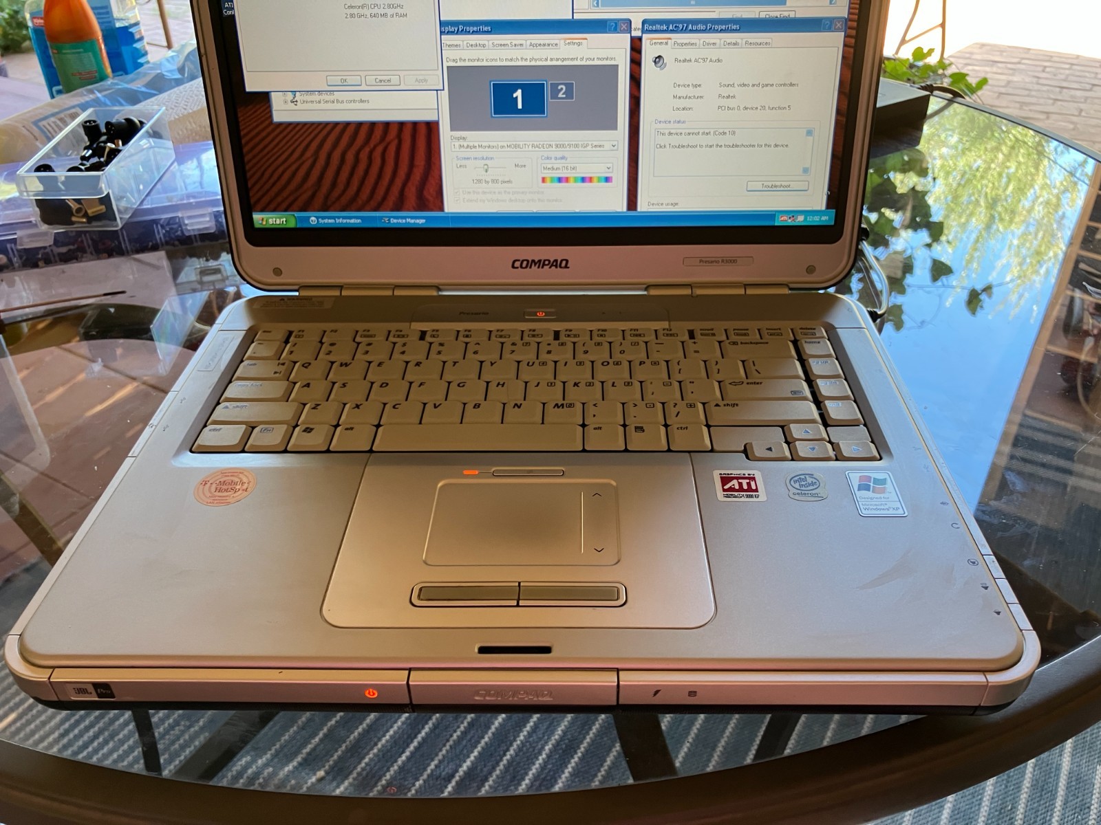 HP Compaq R3000 14″ Celeron 2.8GHz 768MB RAM 16GB SSD 768MB RAM XP NO SOUND READ
