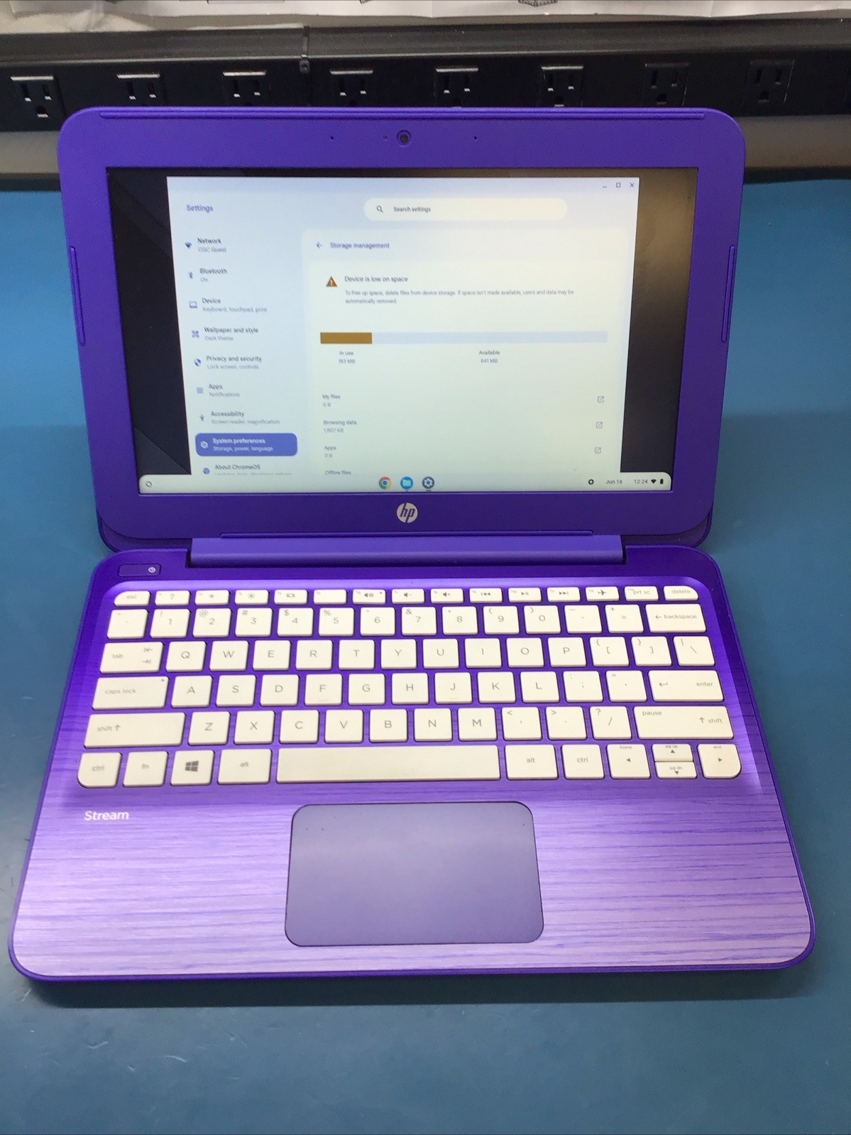 HP Stream 11-r020nr Purple Celaron N3050, 2GB RAM, 32GB STORAGE, ChromeOS Flex