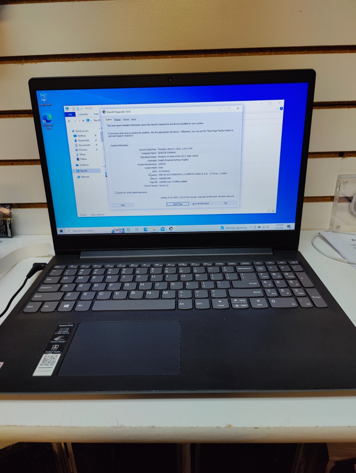 Lenovo IdeaPad S145-15AST 15.6″ (AMD A6-9225@2.60GHZ 4GB RAM 128GB SSD)