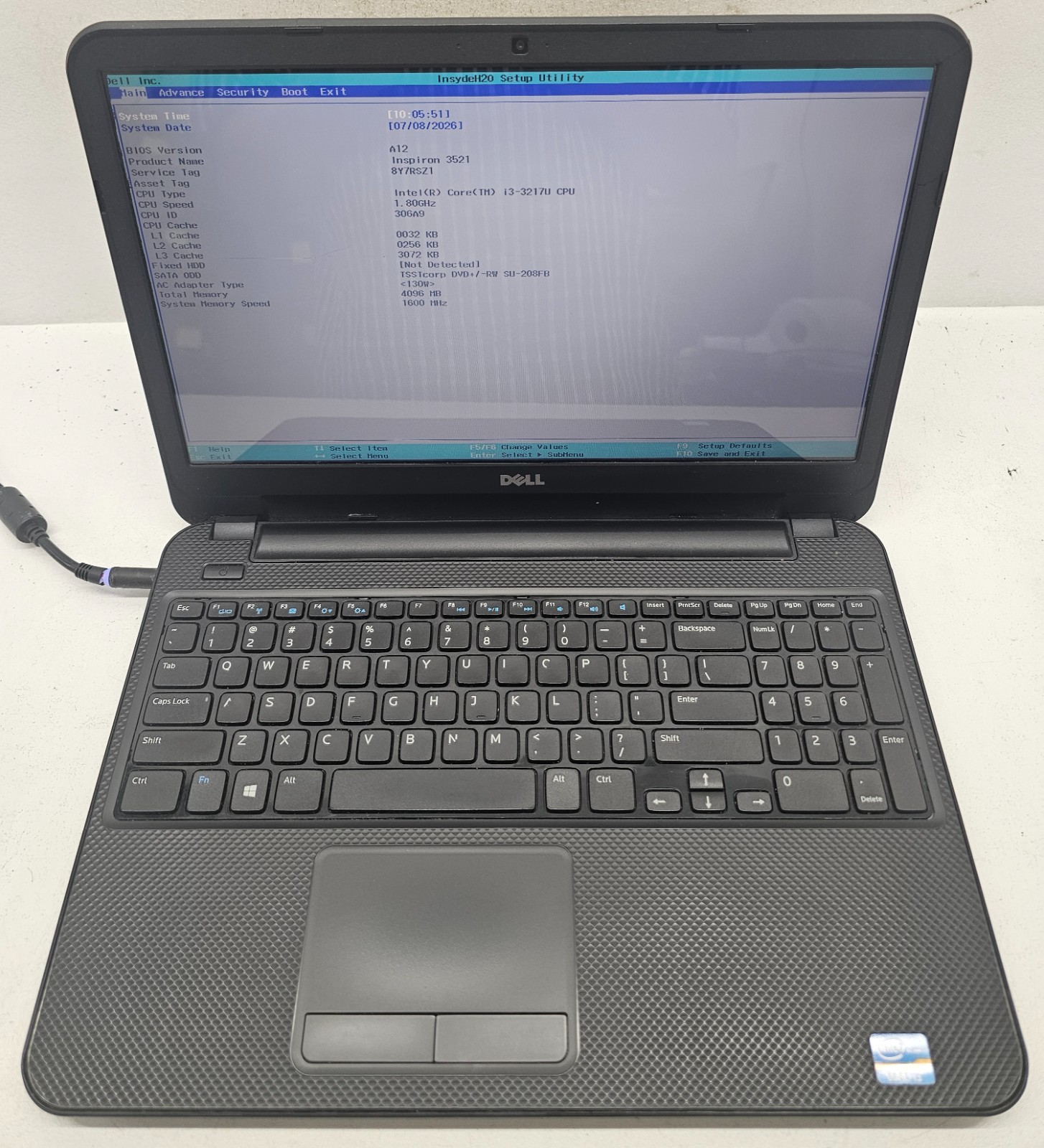 Dell Inspiron 3521 15.6″ Laptop Intel Core i3-3217U 4GB Ram NO HD/OS (FL)