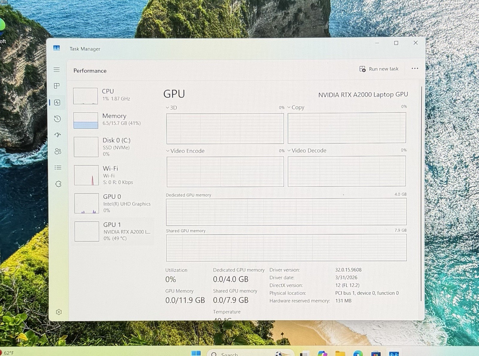 Dell Precision 5550 i7-11800H 16GB 1 TB RTX A2000 FHD+ Win11 Pro Workstation