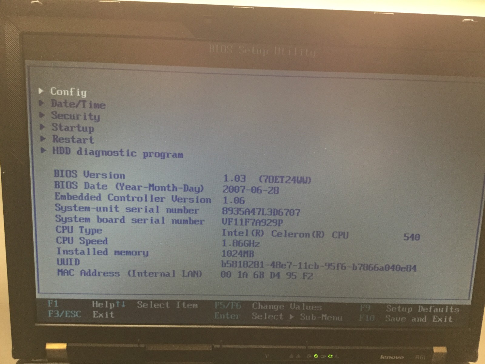 LOT OF 4 Lenovo ThinkPad R61 15″ Laptop Intel Celeron -BOOT/ 2 BIOS LOCKED -MZ