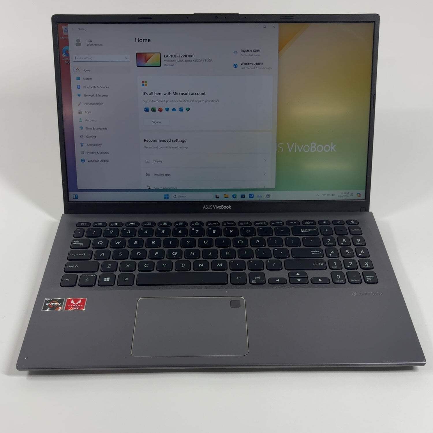 Asus Vivobook 15 F512D 15.6″ Ryzen 5 3500U 2.1GHz 8GB RAM 500GB SSD