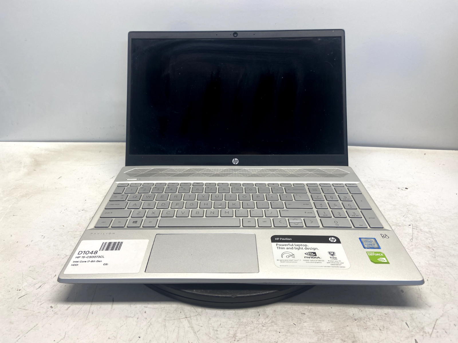 HP 15-CS0073CL Intel Core i7-8th Gen NO RAM NO HDD NO BAT – FOR PARTS/READ