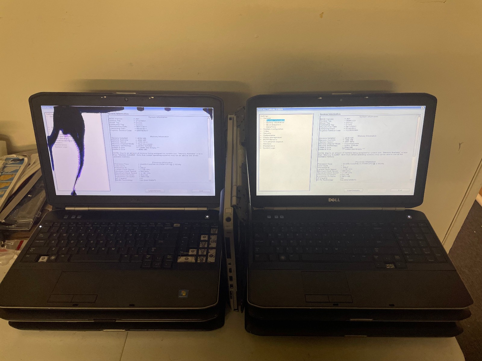 Lot of 7 Dell Latitude E5520 Core i3 and higher Wholesale repair lot