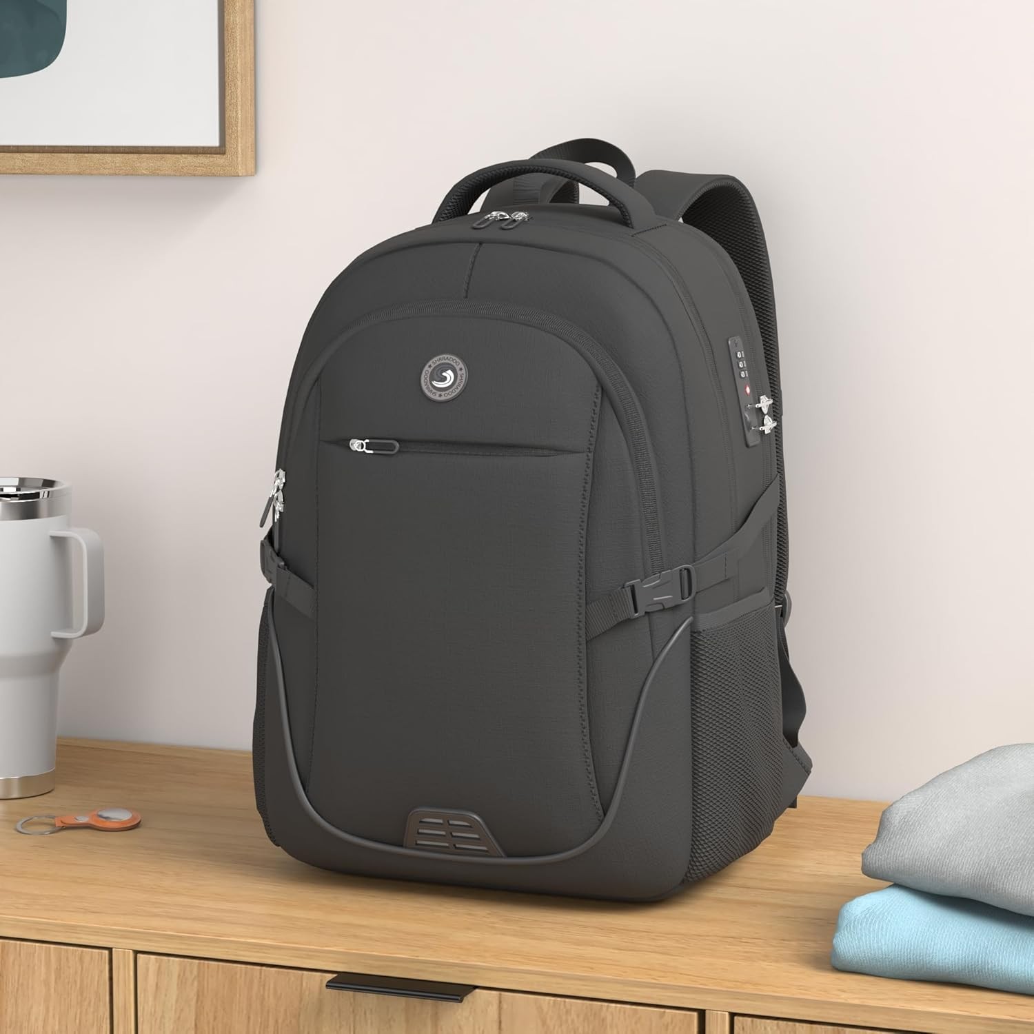 Anti Theft Laptop Backpack Travel Backpacks with Combination Lock Fits 17 Inch L