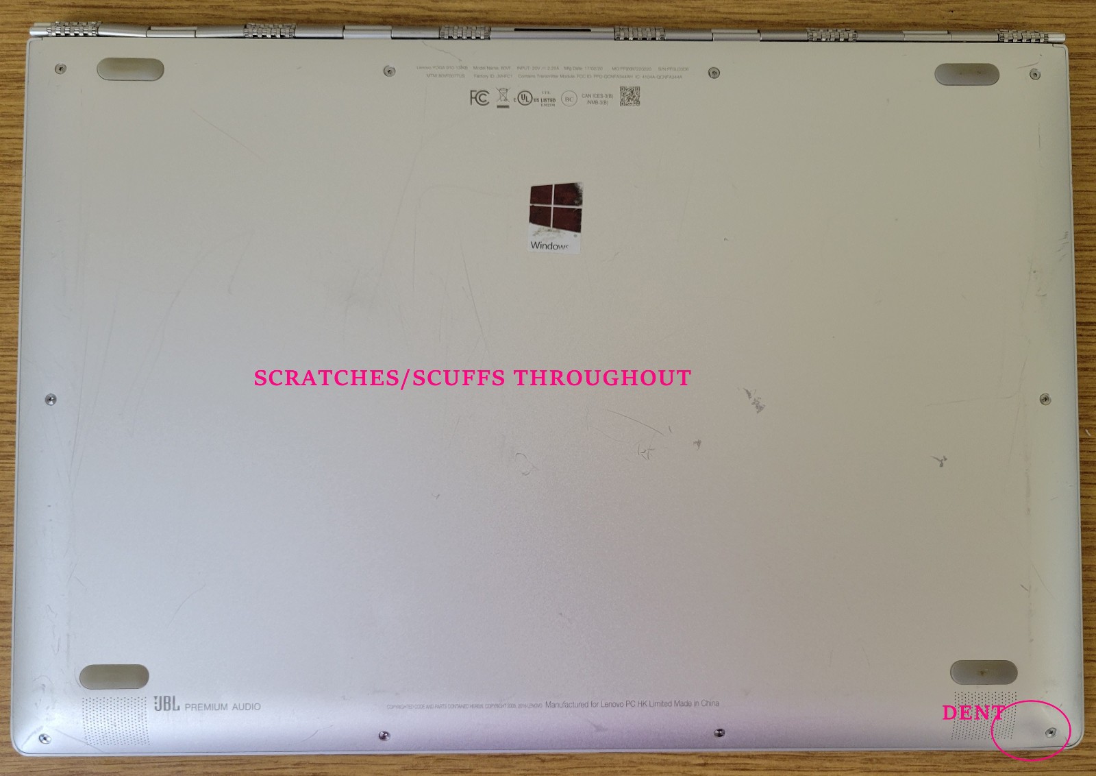 Lenovo Yoga (80VF) 910-13ikb i7-7500U 2.90GHz 16GB 256GB SSD 4K 360Touch No OS
