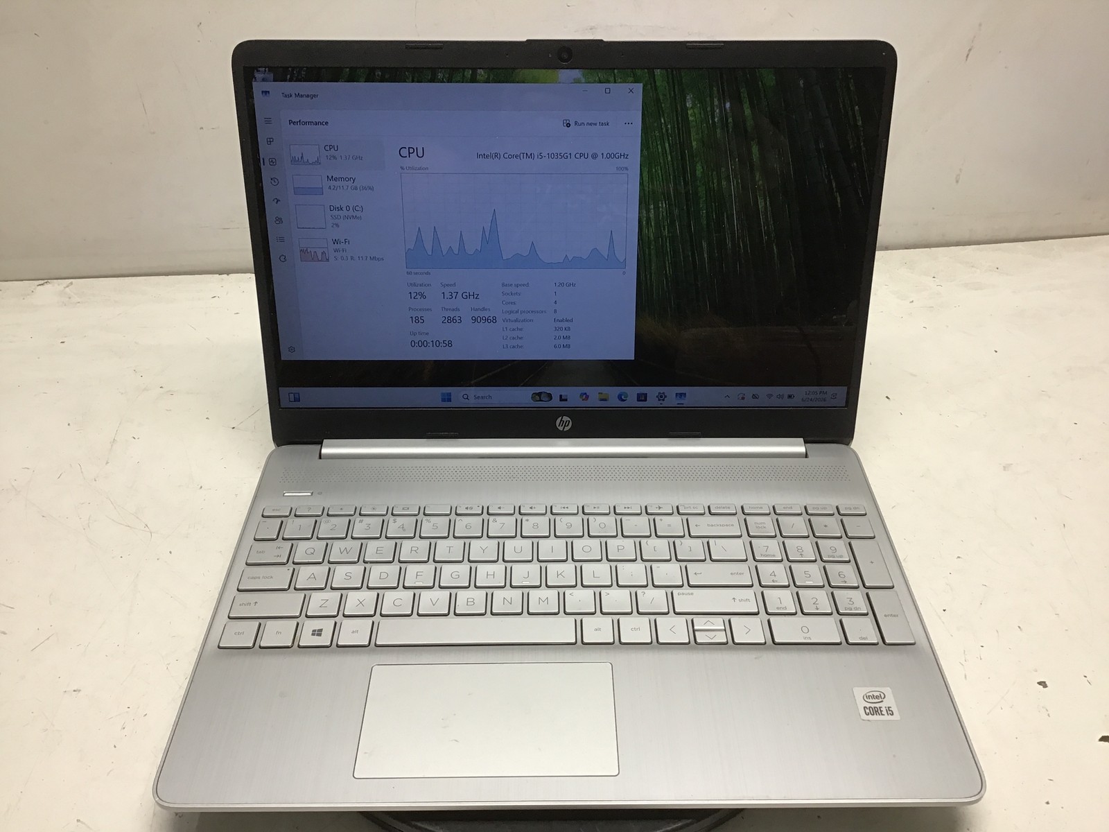 HP-15DY1059MS Intel Core i5-1035G1 12GB Ram 256GB SSD Windows 11