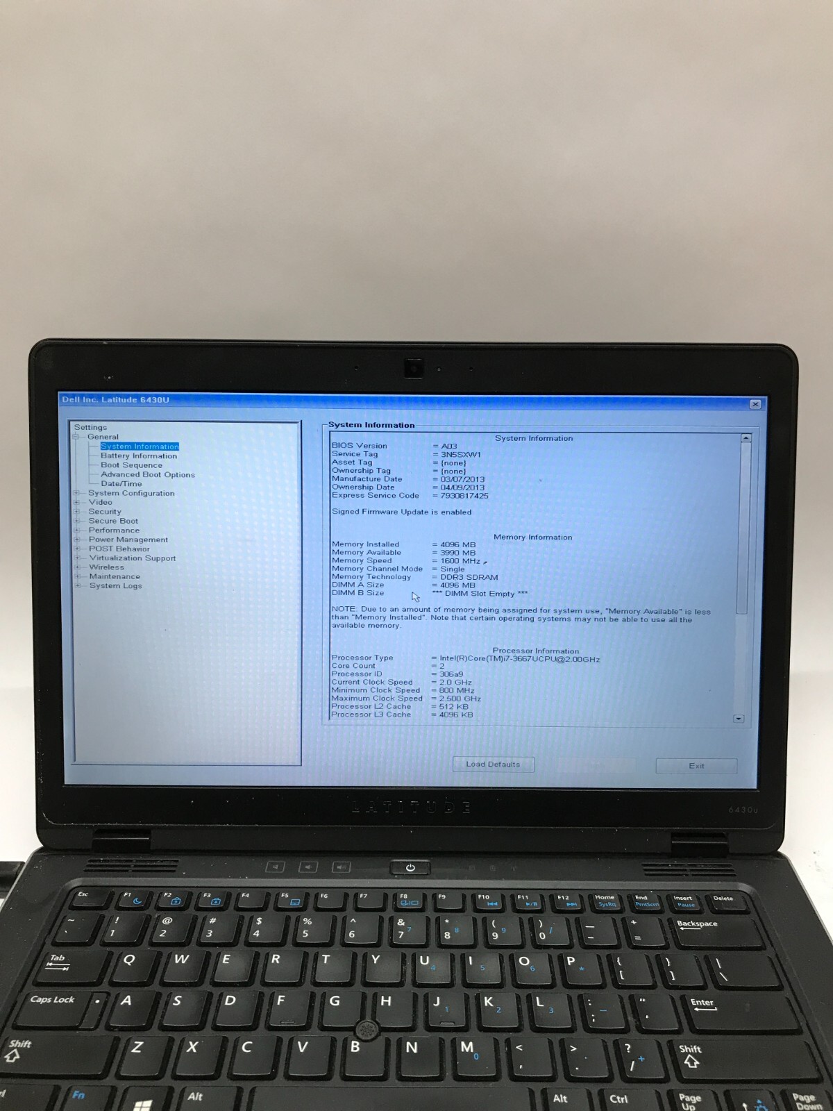 Dell Latitude 6430U 14″ Intel Core i7-3667 4GB RAM NO HDD/OS For Parts AS IS -DW