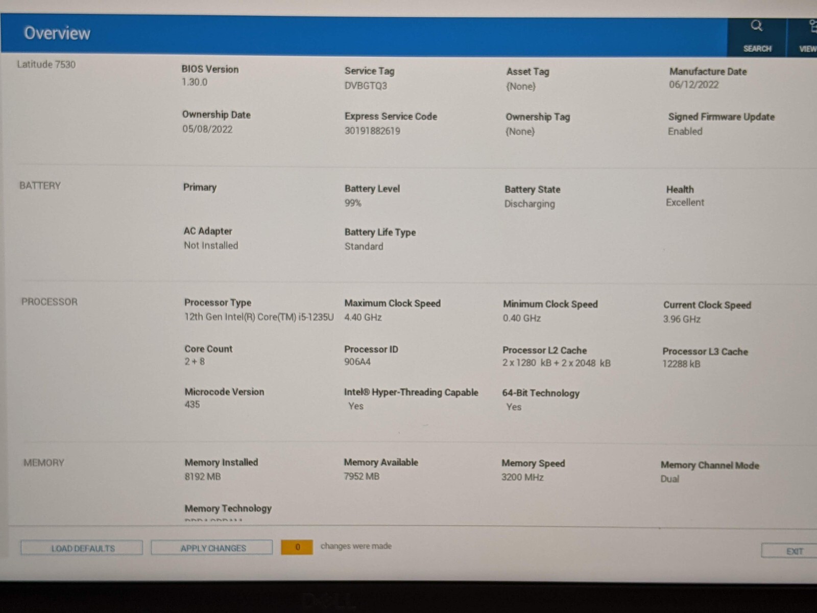 Dell Latitude 7530 15.6″FHD i5-1245U 1.3GHz 8GB 256GB SSD Win11Pro WRNTY-11/2025