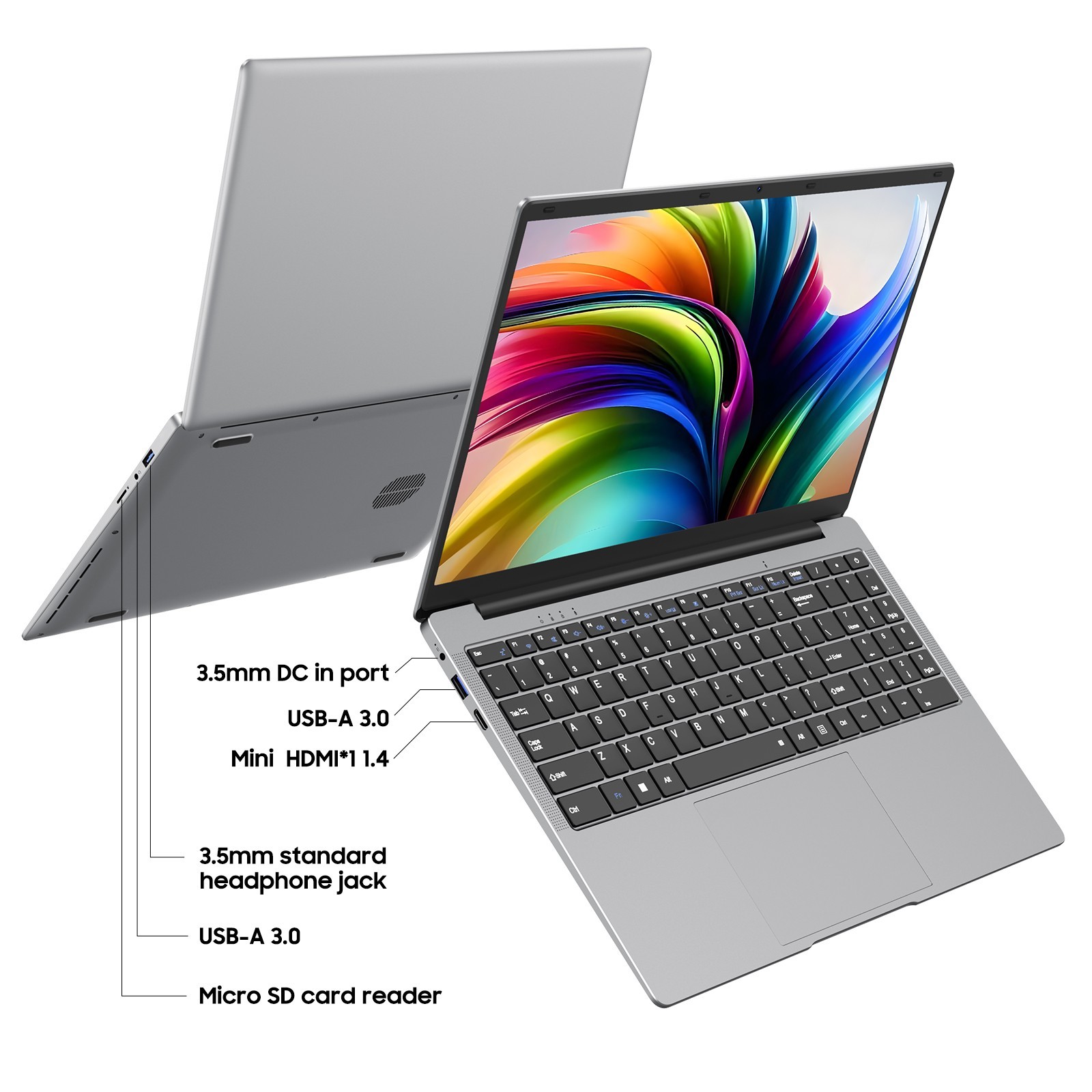 15.6″ Laptop PC 12+256GB,Windows 11 Pro Computer,Intel Celeron N4000,MS Office