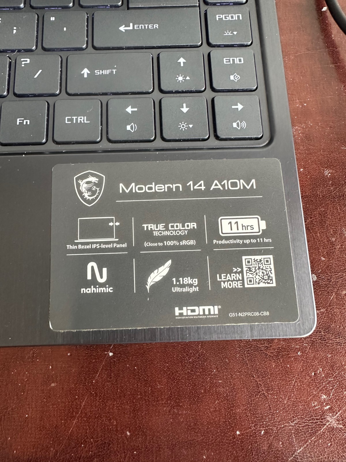 MSI Modern 14, Intel i5 10th 1.6GHz, UHD Graphics, 8GB RAM 512GB SSD, 14″ Laptop