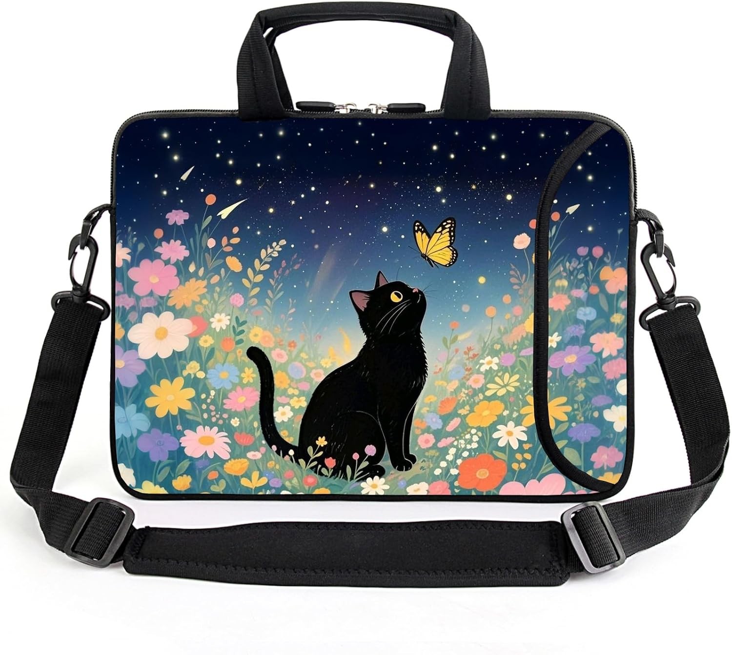 17″ Laptop Shoulder Bag Carrying Case with Adjustable Shoulder Straps and Front