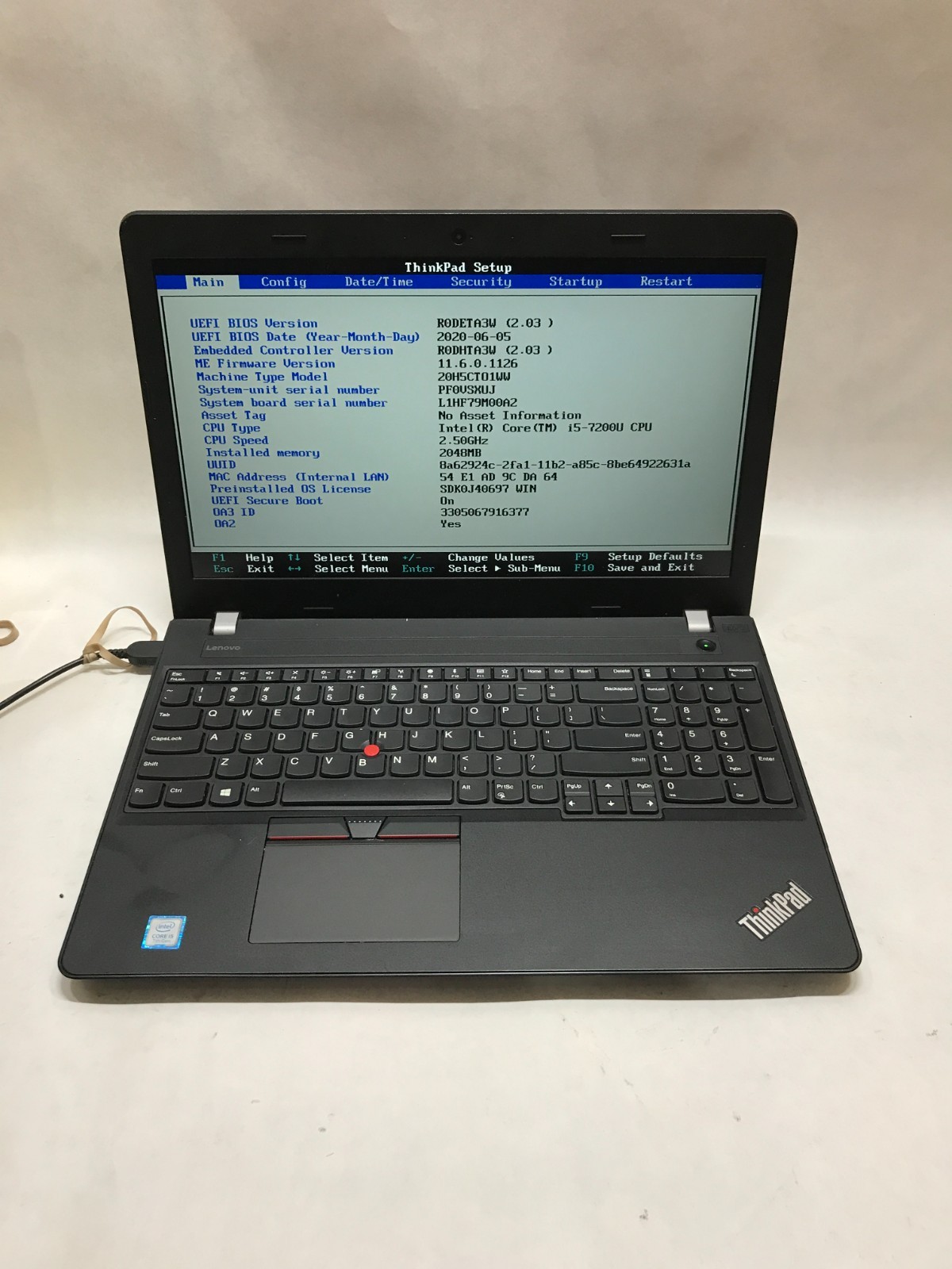 Lenovo ThinkPad E570 15″ Intel Core i5 NO RAM NO SSD/OS For Parts BIOS LOCK – DW