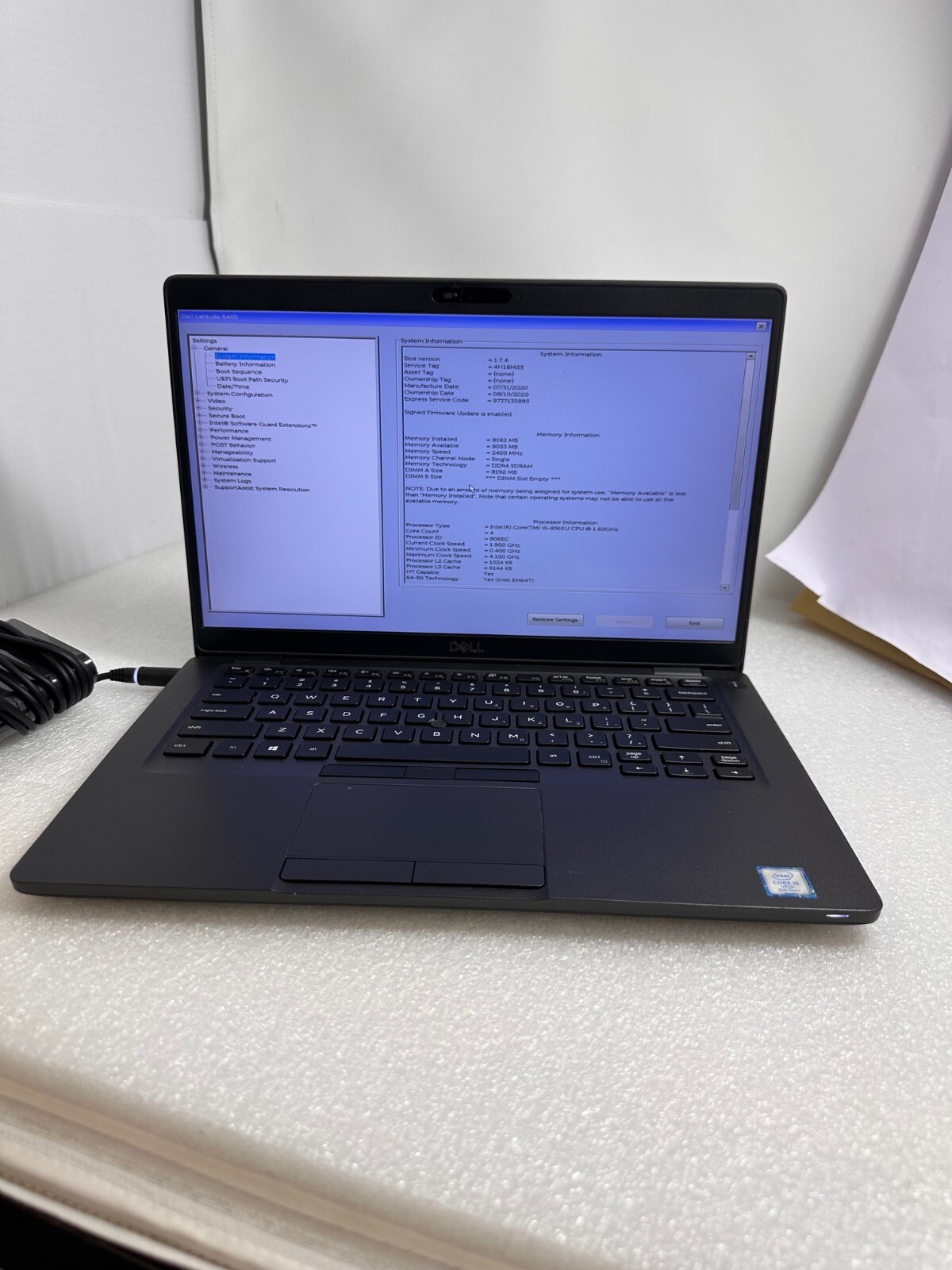 Dell Latitude 5400 14″ FHD Laptop Intel Core i5-8365U 8GB ram 256GB PCIe